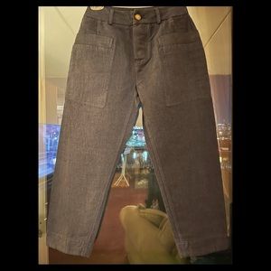 Tailored linen/cotton Capri pants